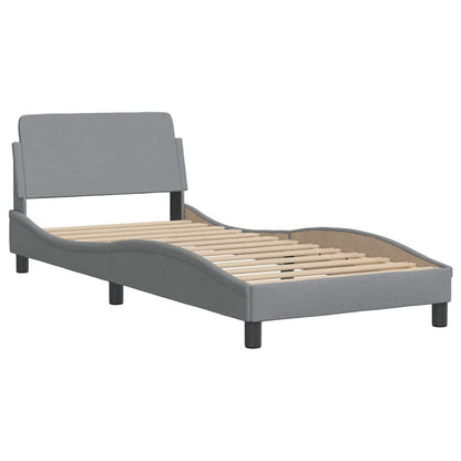 Struttura letto Dover Grigio Chiaro 90x190 cm in Tessuto | homemem39