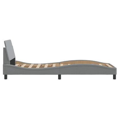 Struttura letto Dover Grigio Chiaro 90x190 cm in Tessuto | homemem39