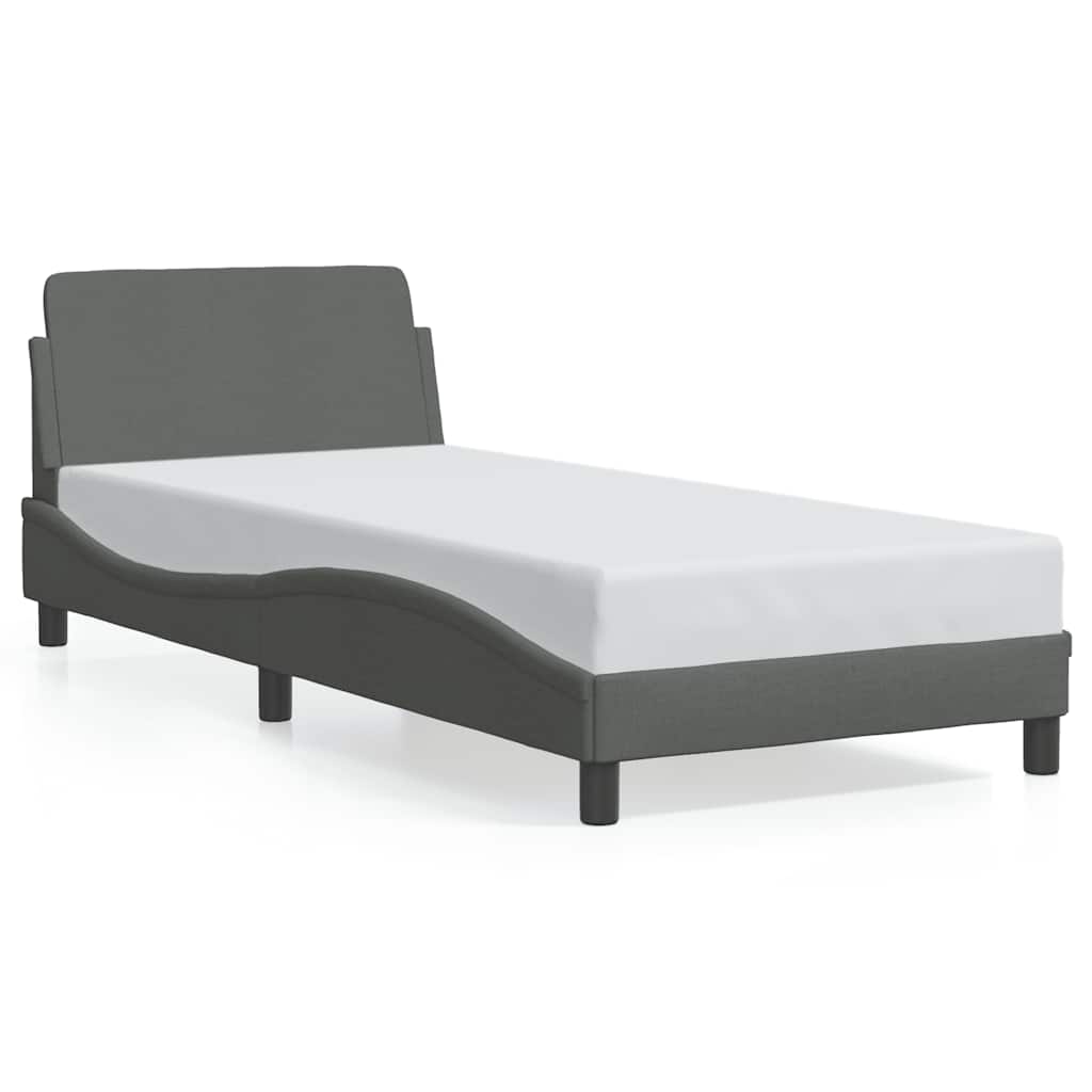 Struttura letto Dover Grigio Scuro 90x190 cm in Tessuto | homemem39