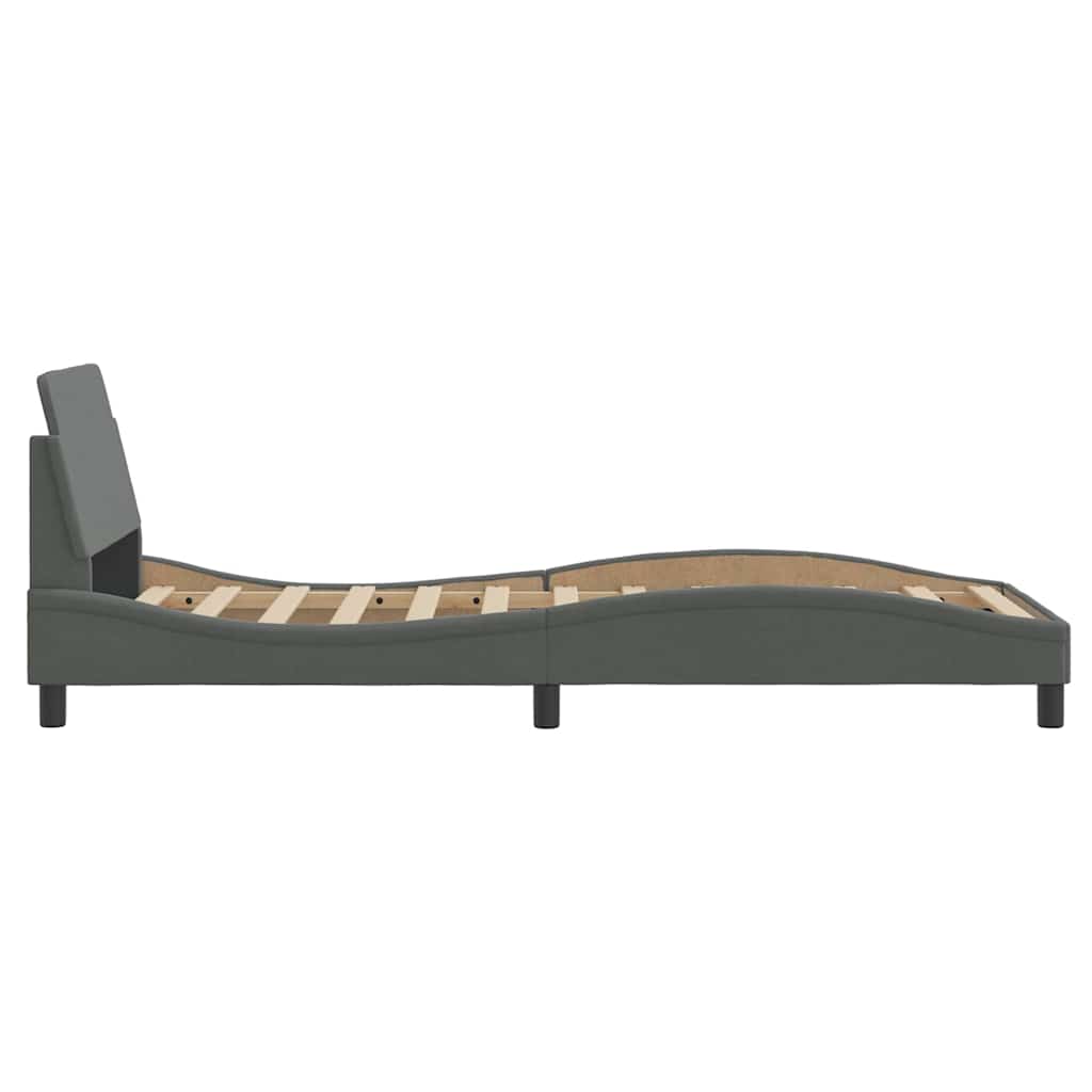 Struttura letto Dover Grigio Scuro 90x190 cm in Tessuto | homemem39