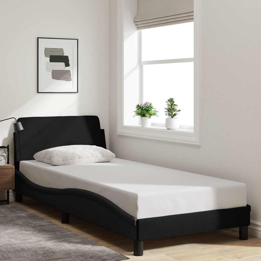 Struttura letto Dover Nera 90x190 cm in Tessuto | homemem39