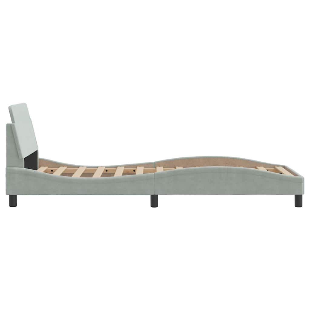 Struttura letto Dover Grigio Chiaro 90x190 cm in Velluto | homemem39