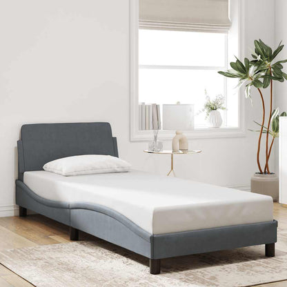 Struttura letto Dover Grigio Scuro 90x190 cm in Velluto | homemem39