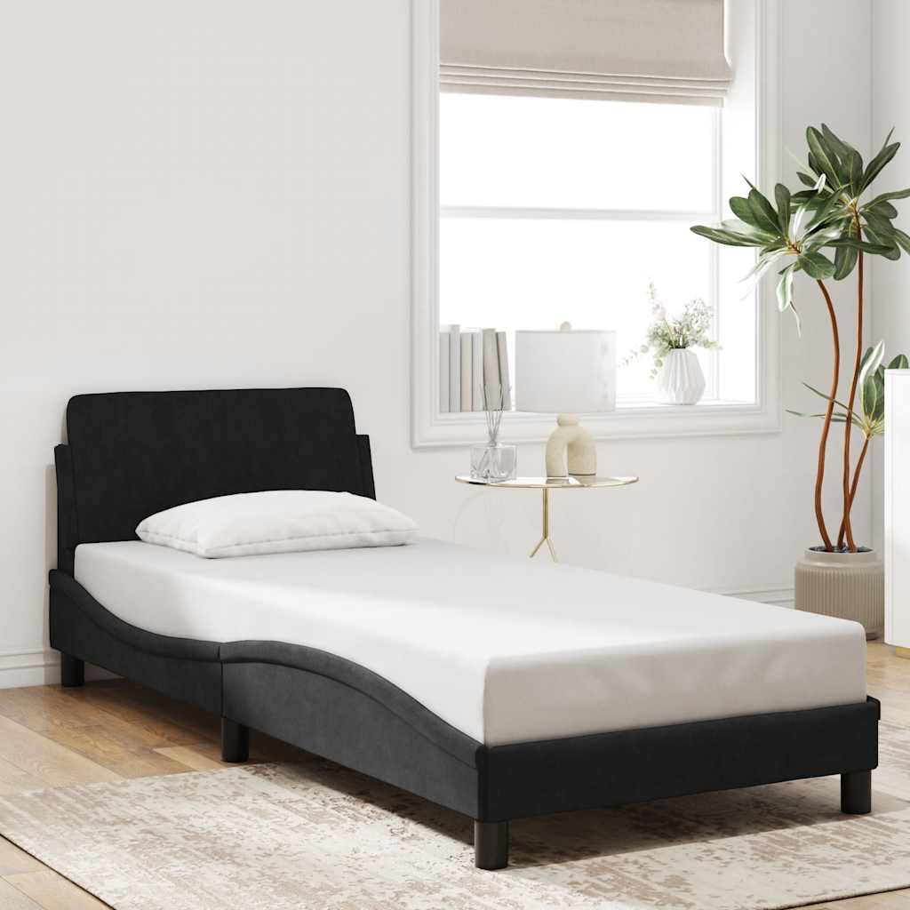 Struttura letto Dover Nera 90x190 cm in Velluto | homemem39