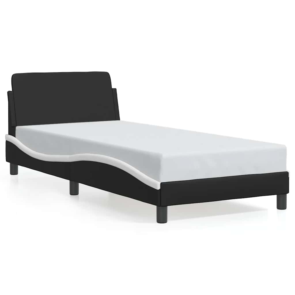 Struttura letto Dover in Similpelle Bianca e Nera 90x190 cm | homemem39