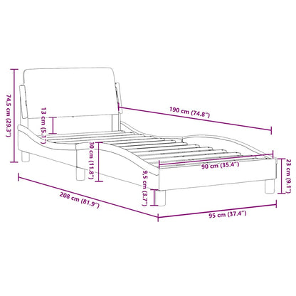 Struttura letto Dover in Similpelle Bianca e Nera 90x190 cm | homemem39