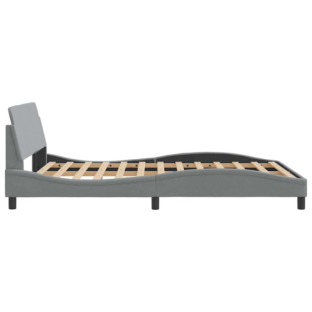 Struttura letto Dover Grigio Chiaro 135x190 cm in Tessuto | homemem39