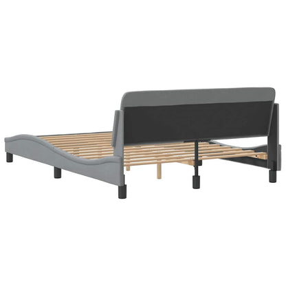 Struttura letto Dover Grigio Chiaro 135x190 cm in Tessuto | homemem39
