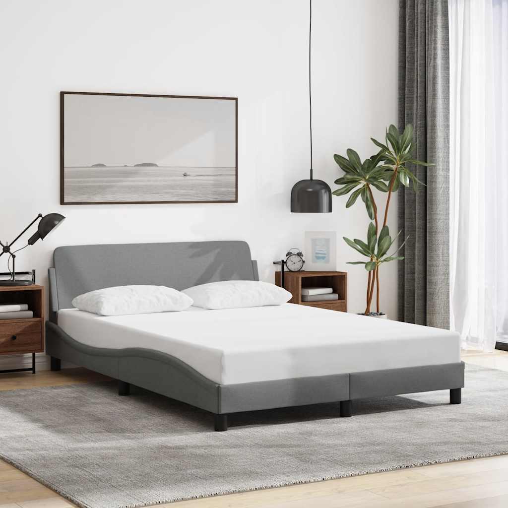 Struttura letto Dover Grigio Chiaro 135x190 cm in Tessuto | homemem39