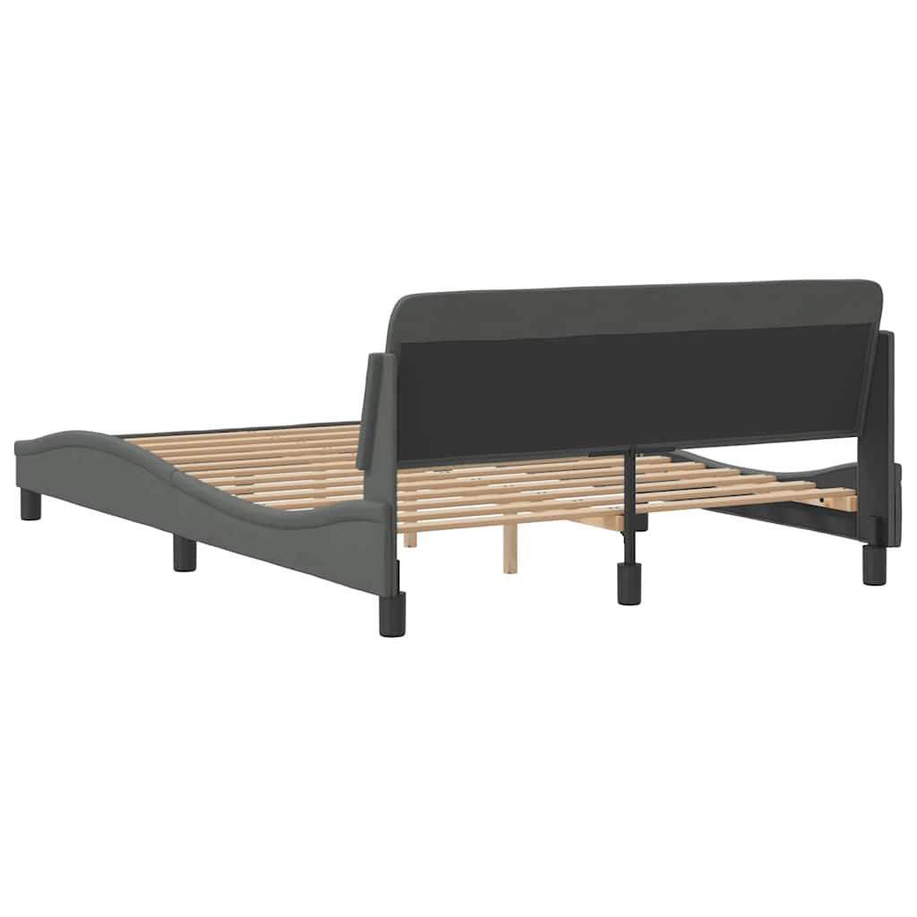 Struttura letto Dover Grigio Scuro 135x190 cm in Tessuto | homemem39