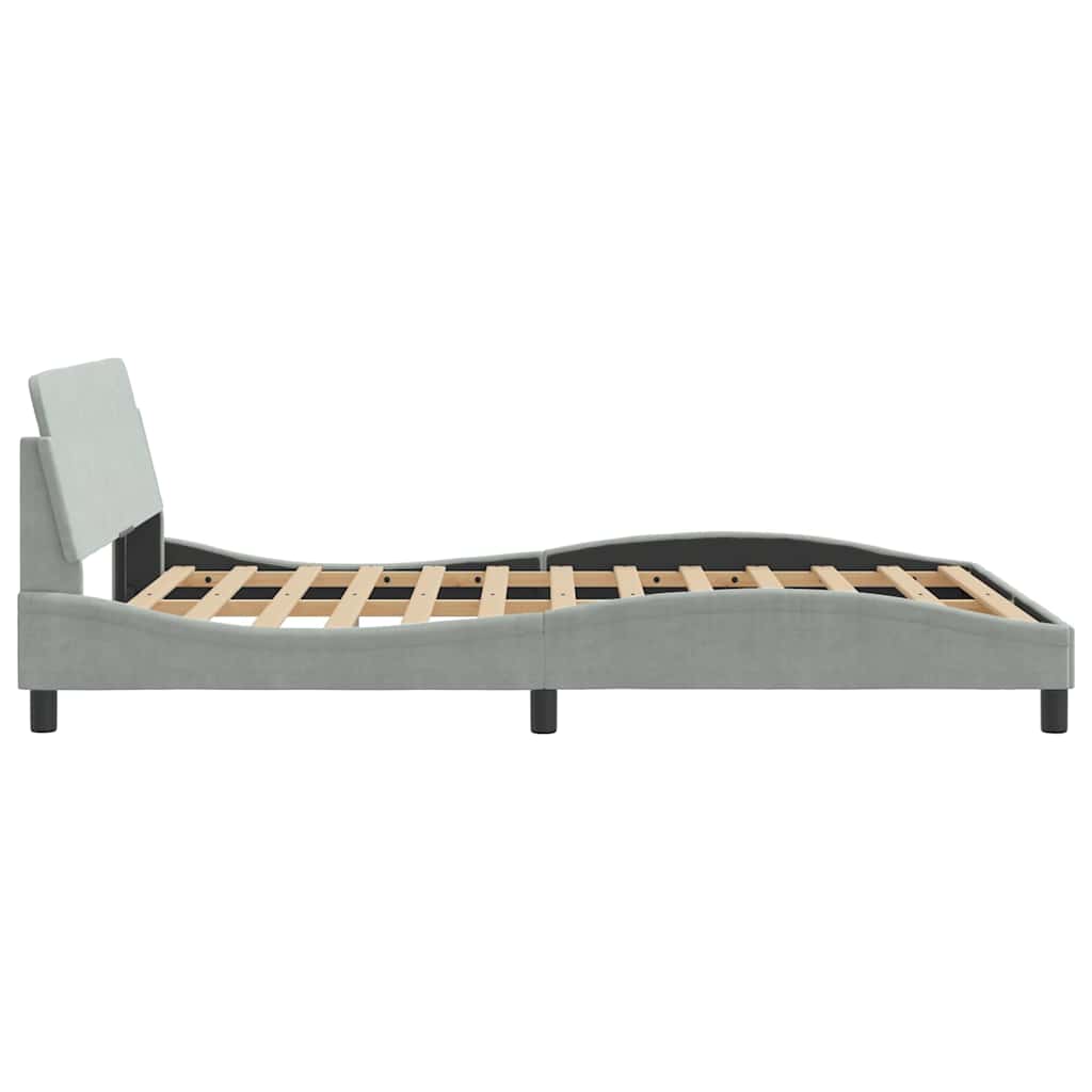 Struttura letto Dover Grigio Chiaro 135x190 cm in Velluto | homemem39