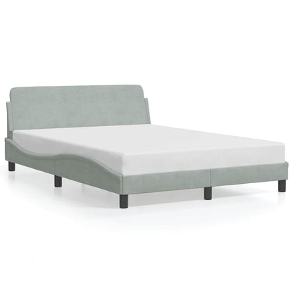 Struttura letto Dover Grigio Chiaro 135x190 cm in Velluto | homemem39