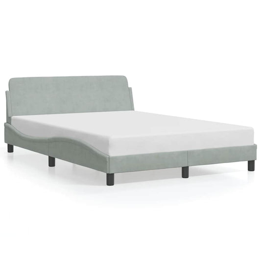 Struttura letto Dover Grigio Chiaro 135x190 cm in Velluto | homemem39