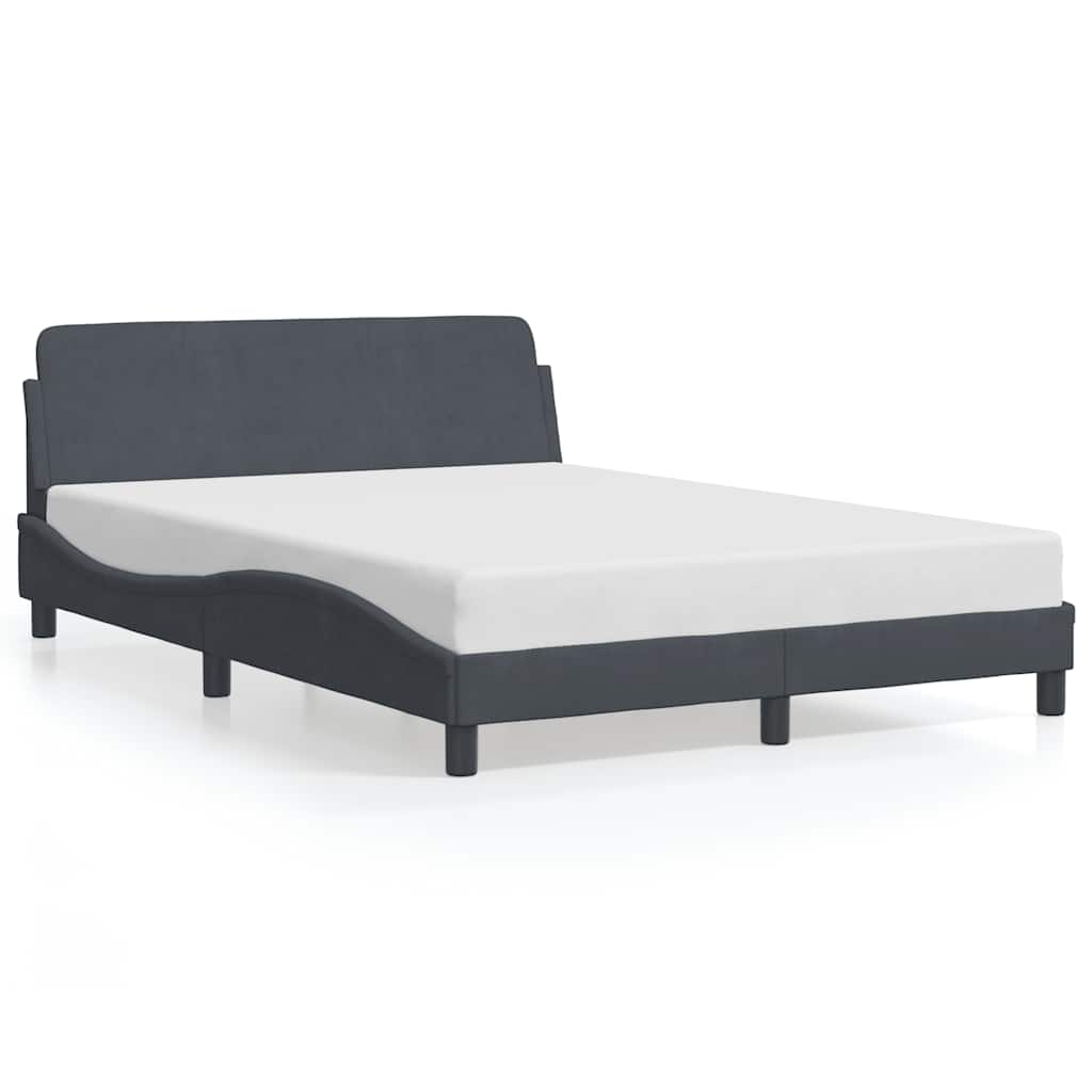 Struttura letto Dover Grigio Scuro 135x190 cm in Velluto | homemem39