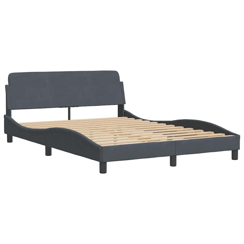 Struttura letto Dover Grigio Scuro 135x190 cm in Velluto | homemem39