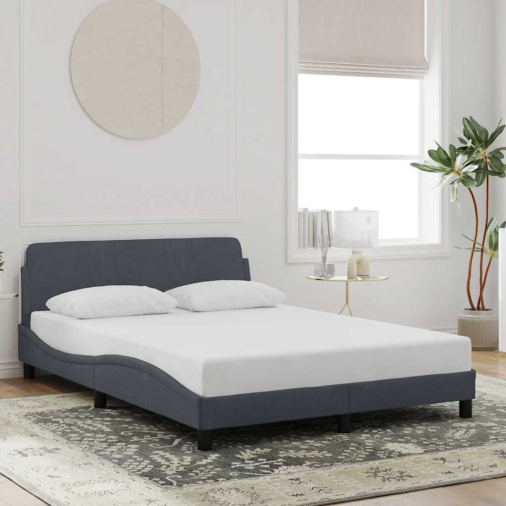 Struttura letto Dover Grigio Scuro 135x190 cm in Velluto | homemem39