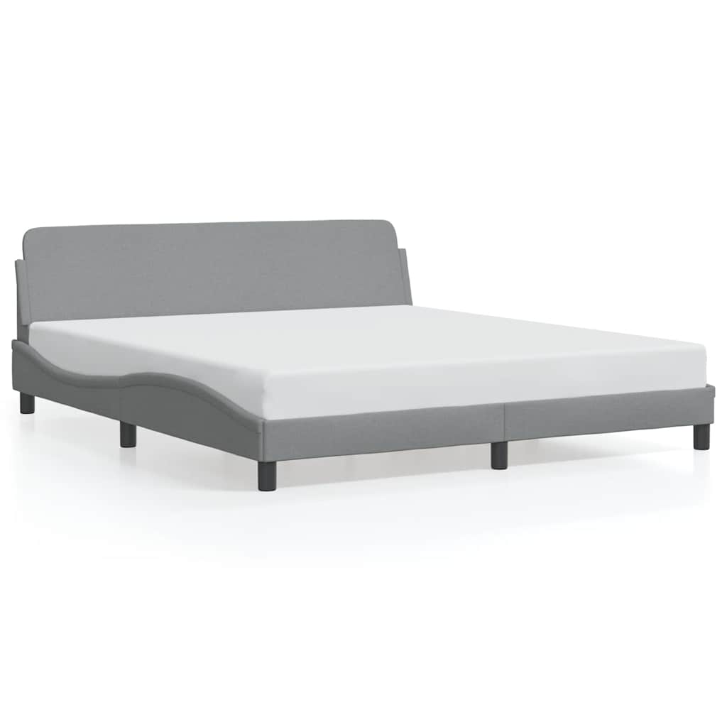 Struttura letto Dover Grigio Chiaro 180x200 cm in Tessuto | homemem39