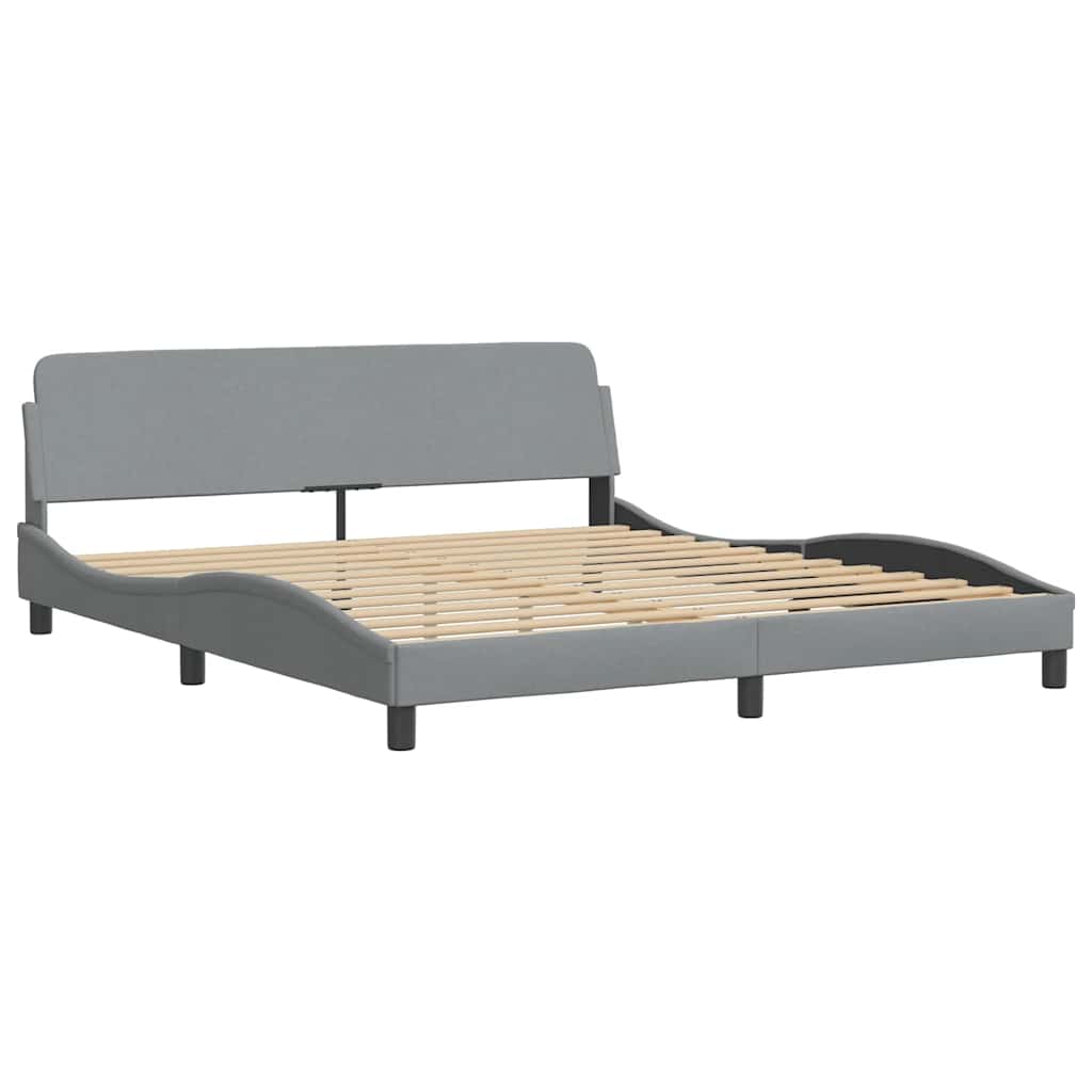 Struttura letto Dover Grigio Chiaro 180x200 cm in Tessuto | homemem39