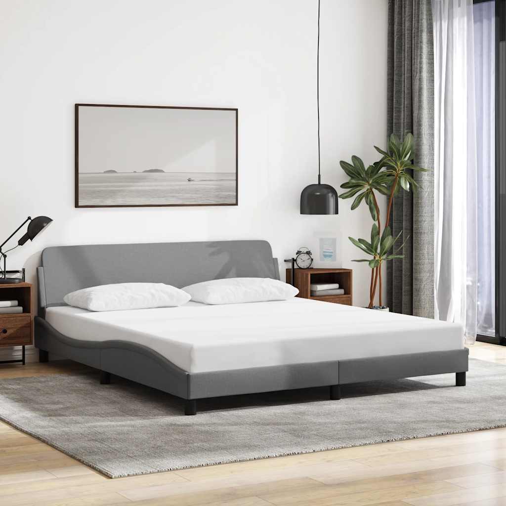 Struttura letto Dover Grigio Chiaro 180x200 cm in Tessuto | homemem39