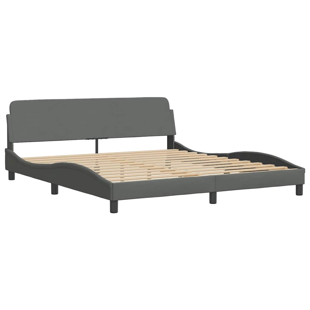 Struttura letto Dover Grigio Scuro 180x200 cm in Tessuto | homemem39