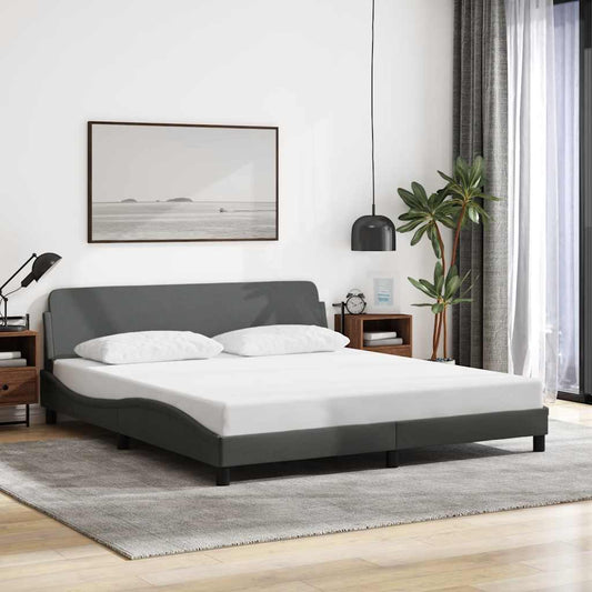 Struttura letto Dover Grigio Scuro 180x200 cm in Tessuto | homemem39