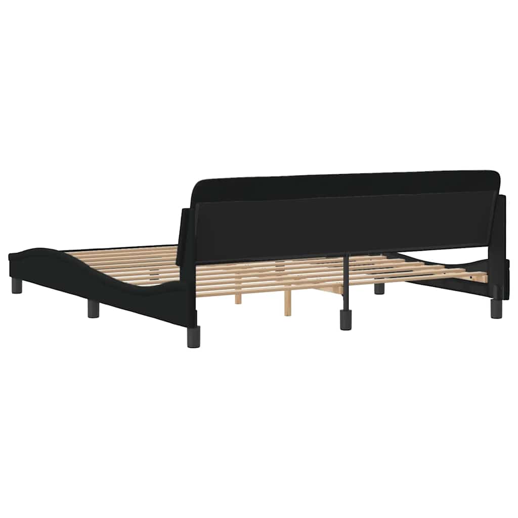 Struttura letto Dover Nera 180x200 cm in Tessuto | homemem39