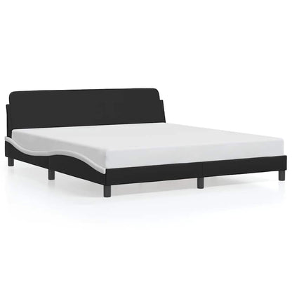 Struttura letto Dover in Similpelle Bianca e Nera 180x200 cm | homemem39