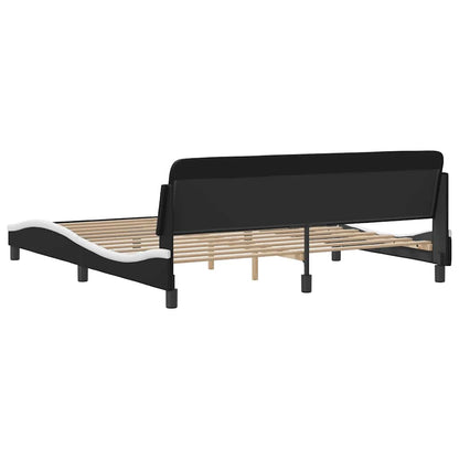 Struttura letto Dover in Similpelle Bianca e Nera 180x200 cm | homemem39
