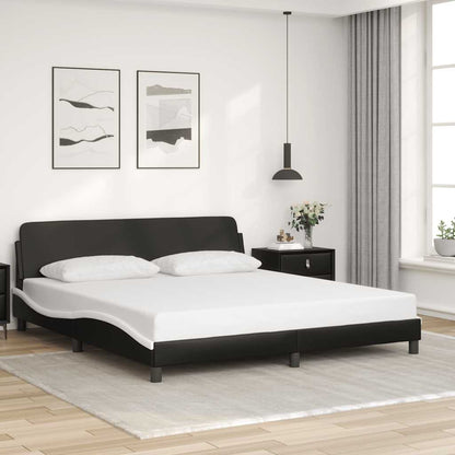 Struttura letto Dover in Similpelle Bianca e Nera 180x200 cm | homemem39