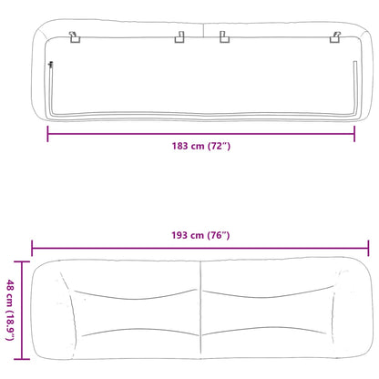 Cuscino Testiera Hvar Bianco 183 cm in Similpelle