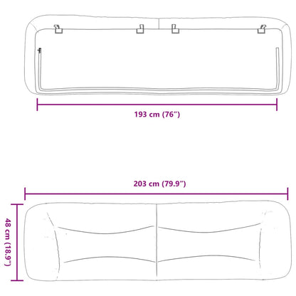 Cuscino Testiera Hvar Grigio Chiaro 193 cm in Tessuto