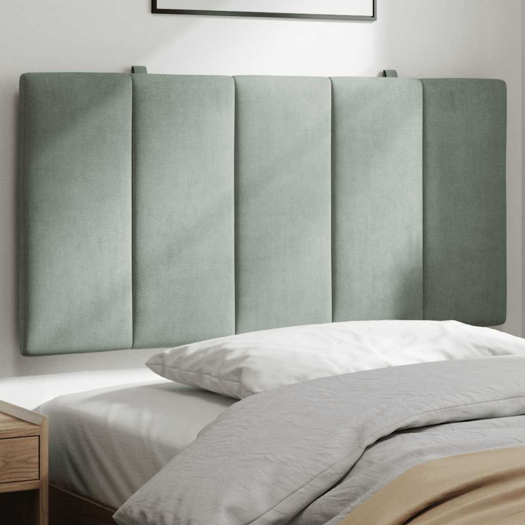 Cuscino Testiera Hanko Grigio Chiaro 100 cm in Velluto