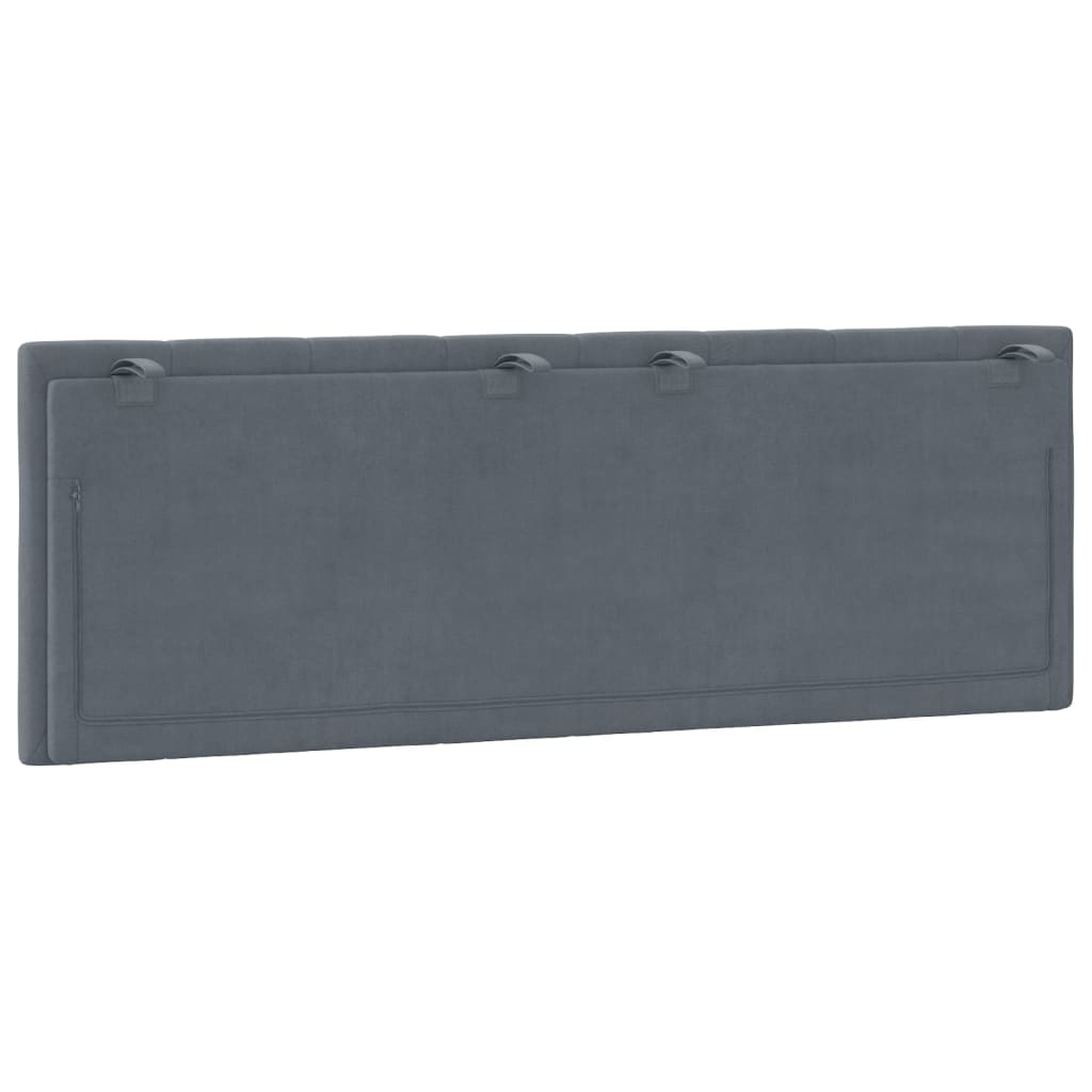 Cuscino Testiera Grigio Scuro 120 cm in Velluto - homemem39