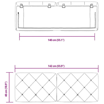 Cuscino Testiera Blu 140 cm in Velluto | homemem39