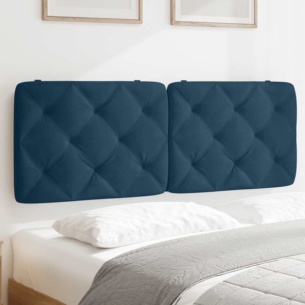 Cuscino Testiera Blu 140 cm in Velluto | homemem39