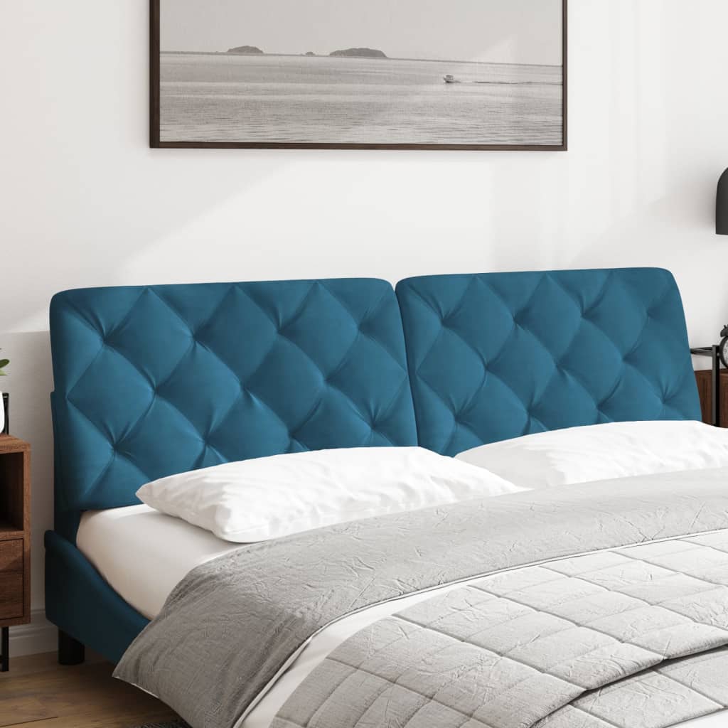 Cuscino Testiera Blu 180 cm in Velluto - homemem39