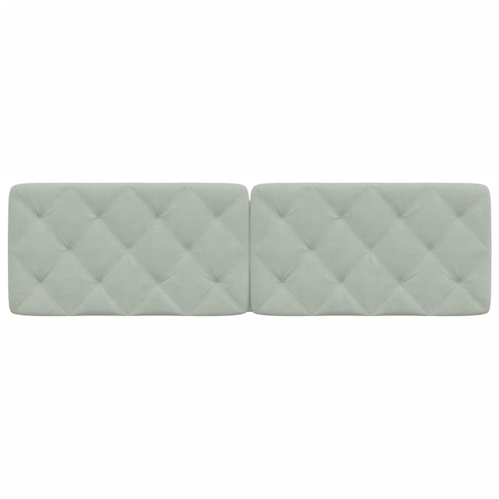 Cuscino Testiera Grigio Chiaro 183 cm in Velluto