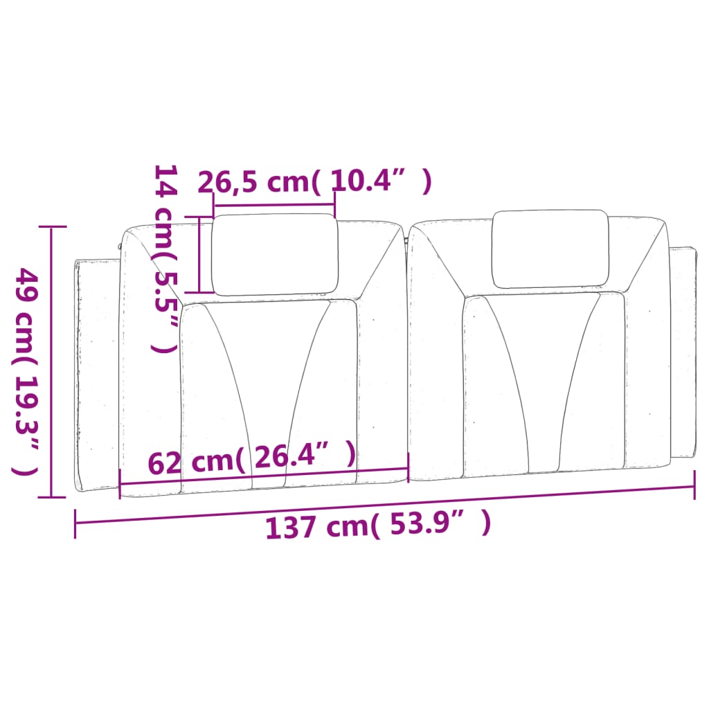 Cuscino Testiera Viana Nero e Bianco 137 cm in Similpelle | homemem39