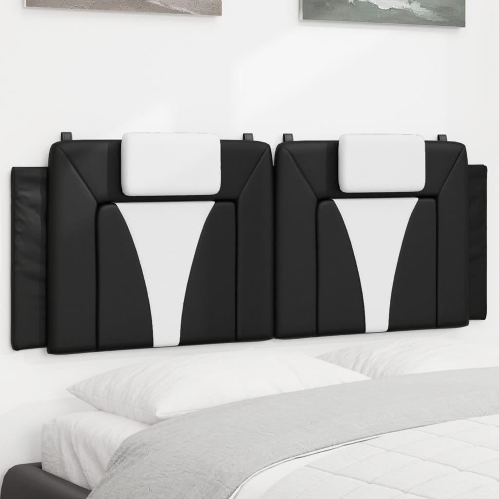 Cuscino Testiera Nero e Bianco 140 cm in Similpelle - homemem39