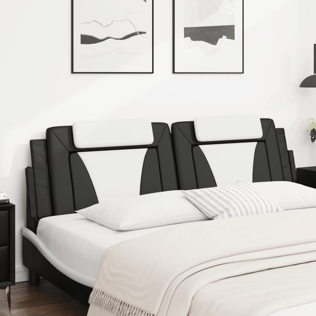 Cuscino Testiera Viana Nero e Bianco 180 cm in Similpelle | homemem39