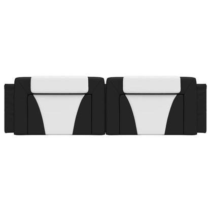 Cuscino Testiera Nero e Bianco 180 cm in Similpelle - homemem39