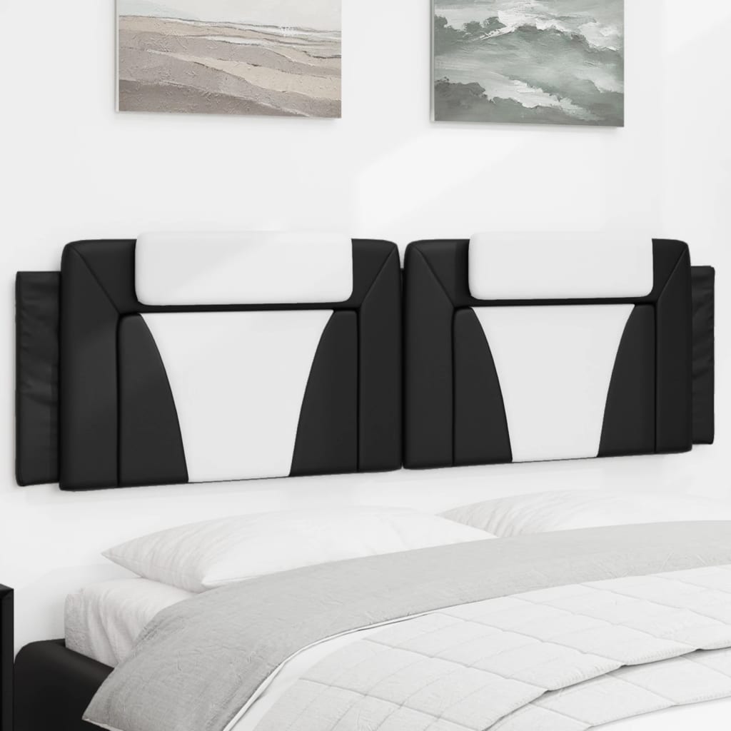Cuscino Testiera Viana Nero e Bianco 180 cm in Similpelle | homemem39
