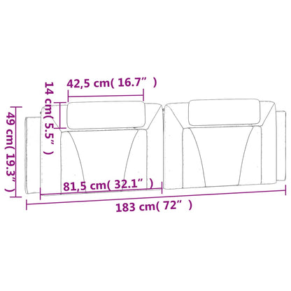 Cuscino Testiera Viana Bianco 183 cm in Similpelle