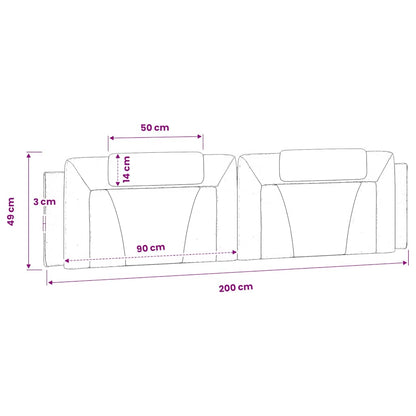 Cuscino Testiera Viana Cappuccino 200 cm in Similpelle | homemem39