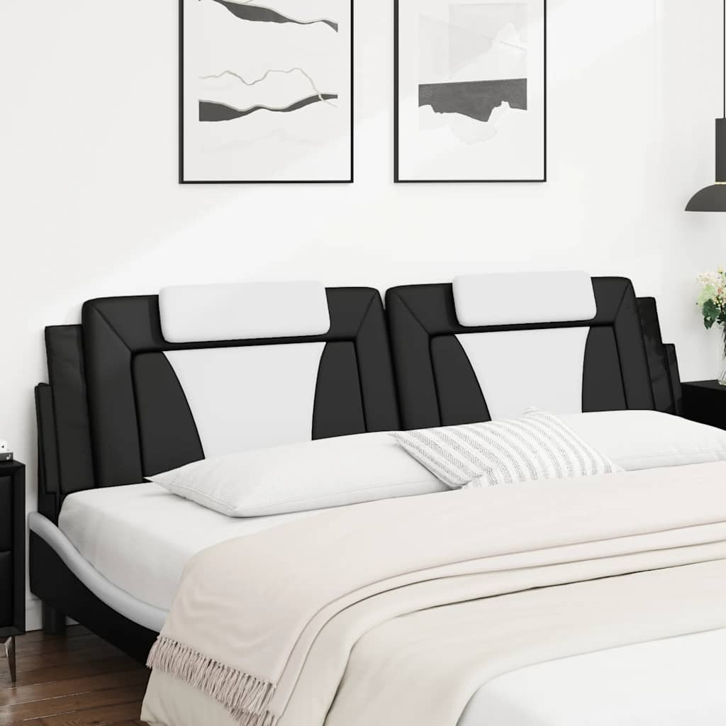 Cuscino Testiera Viana Nero e Bianco 200 cm in Similpelle | homemem39
