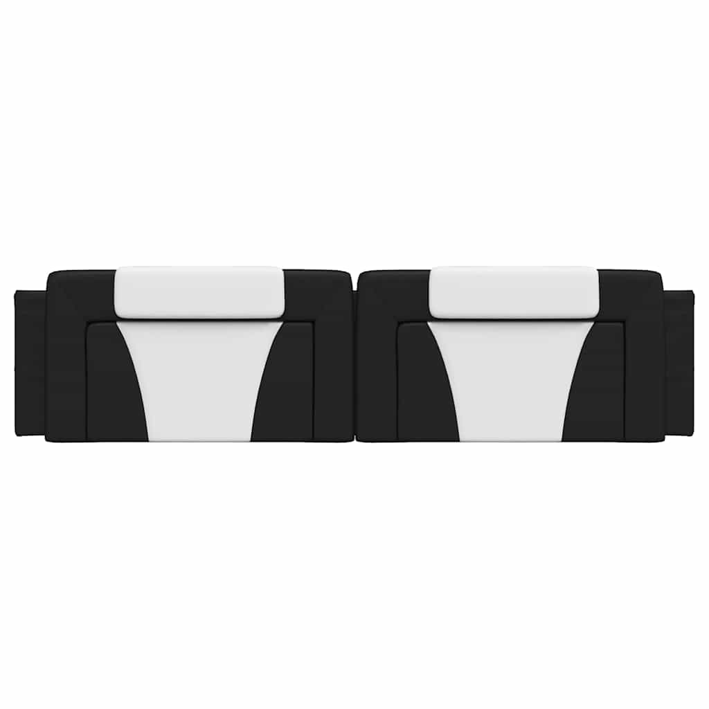 Cuscino Testiera Viana Nero e Bianco 200 cm in Similpelle