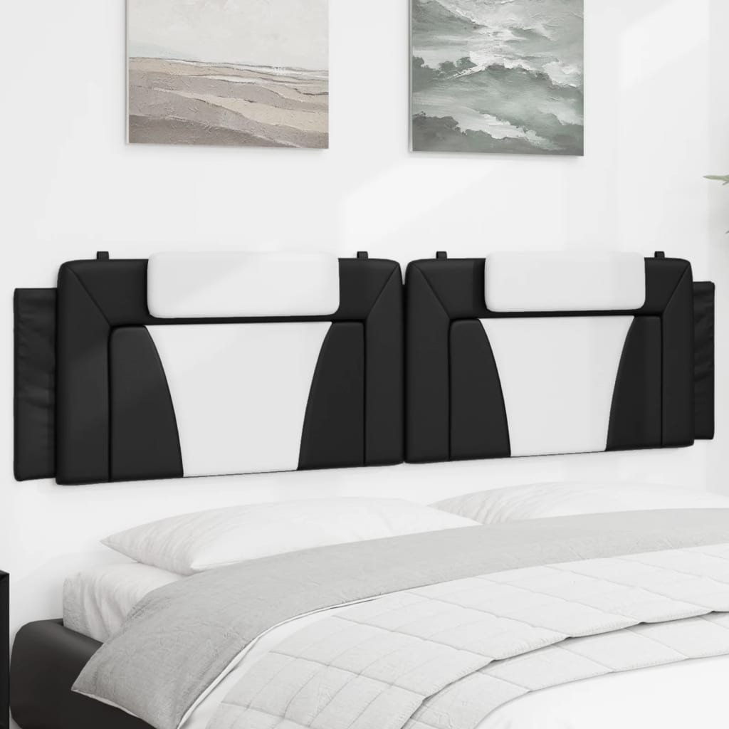 Cuscino Testiera Viana Nero e Bianco 193 cm in Similpelle