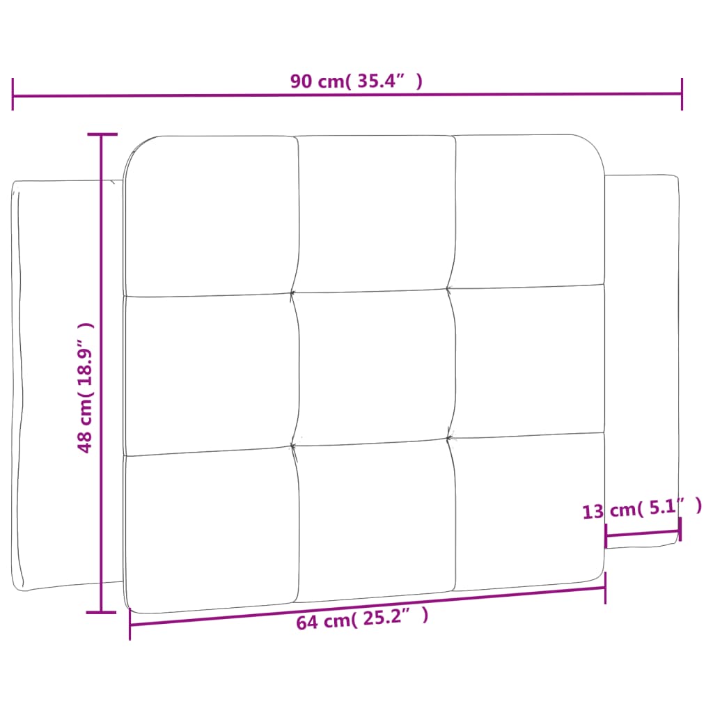 Cuscino Testiera Zadar Grigio 90 cm in Similpelle | homemem39