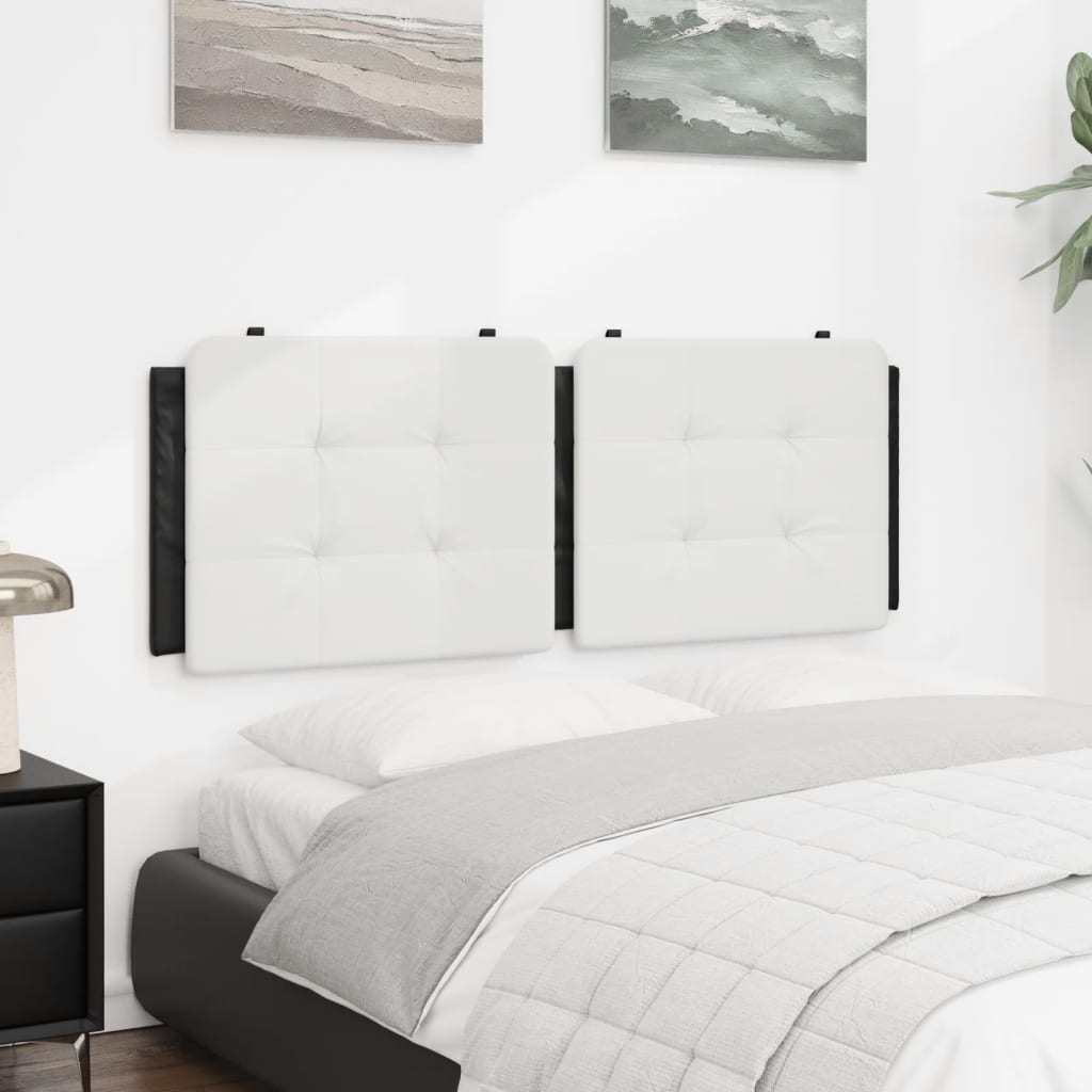 Cuscino Testiera Zadar Bianco e Nero 137 cm in Similpelle | homemem39