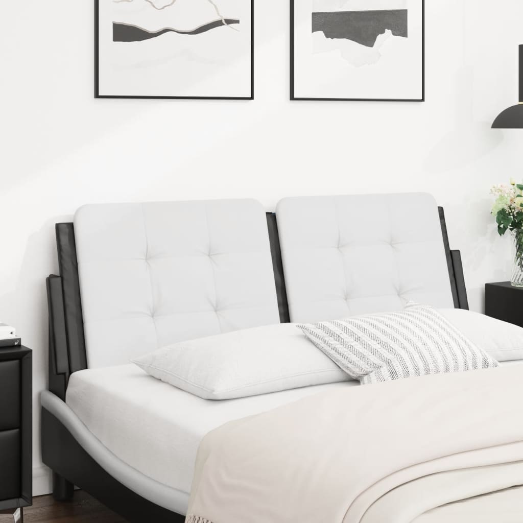 Cuscino Testiera Zadar Bianco e Nero 137 cm in Similpelle | homemem39